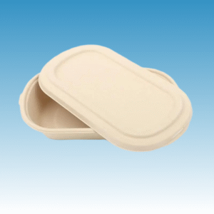 C31-0060-A-T Compostable Molded Bamboo pulp 850ml Lunch Box Bottom With T-buckle