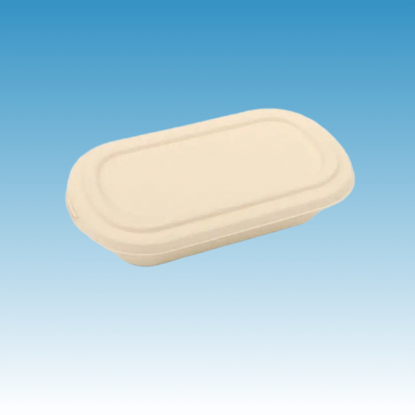 C31-0060-A-T Compostable Molded Bamboo pulp 850ml Lunch Box Bottom With T-buckle - Image 2