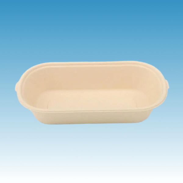 C31-0060-A-T Compostable Molded Bamboo pulp 850ml Lunch Box Bottom With T-buckle - Image 3