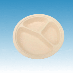 C51-1790-A Disposable Round Plate 10.25 inch with 3-compartment