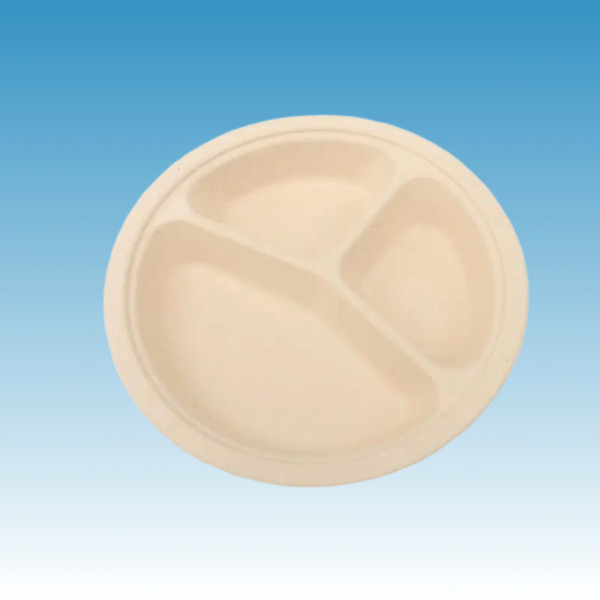 C51-1790-A Disposable Round Plate 10.25 inch with 3-compartment