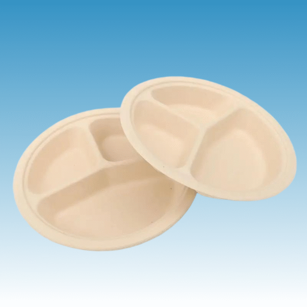 C51-1790-A Disposable Round Plate 10.25 inch with 3-compartment - Image 2